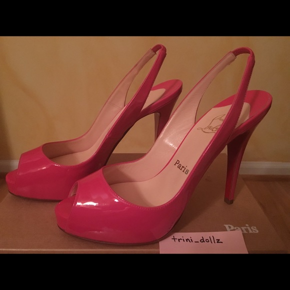 Christian Louboutin NWT Fuchsia Pink Platform Peep Toe Heels💕Price Firm - Picture 5 of 13